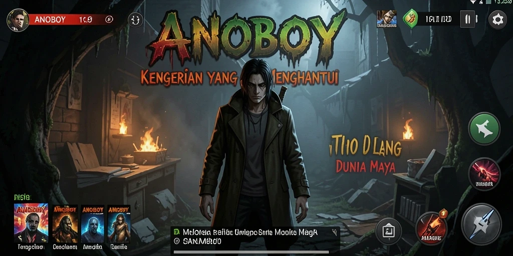 Gameplay ANOBOY yang mencekam dengan suasana menakutkan.