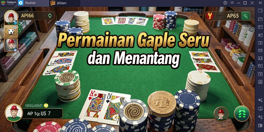 Gameplay seru Gaple dengan interaksi antar pemain.