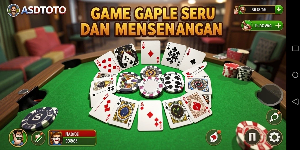 Gameplay seru Gaple dalam aplikasi ASDTOTO dengan tampilan yang menarik.