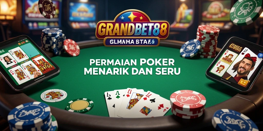Screenshot gameplay Poker GRANDBET88 yang menakjubkan dan seru.