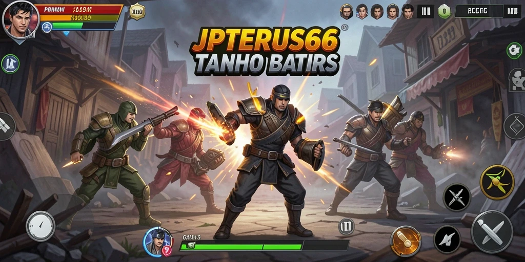 Tangkapan layar gameplay JPTERUS66 yang menunjukkan aksi pertarungan yang mendebarkan.