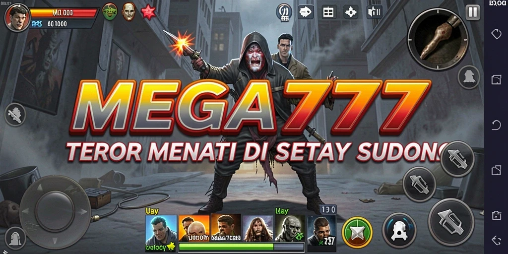 Tampilan gameplay menegangkan di MEGA777 di rumah berhantu.