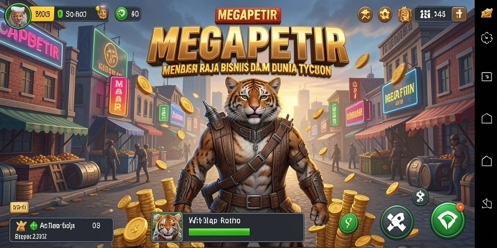 Screenshot MEGAPETIR menampilkan momen seru saat mengelola bisnis.