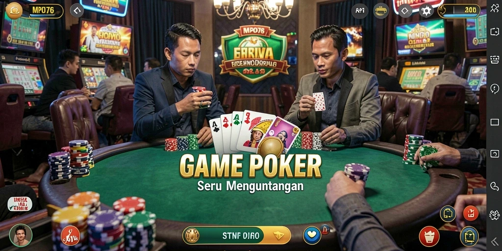 Tampilan gameplay Poker yang seru dan mengasyikkan.